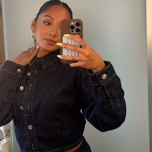 Zara Dark Denim Jacket + Pants